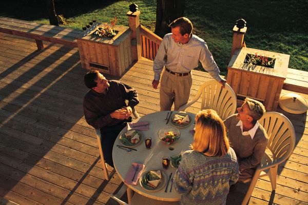 Outdoor Deck with Happy People